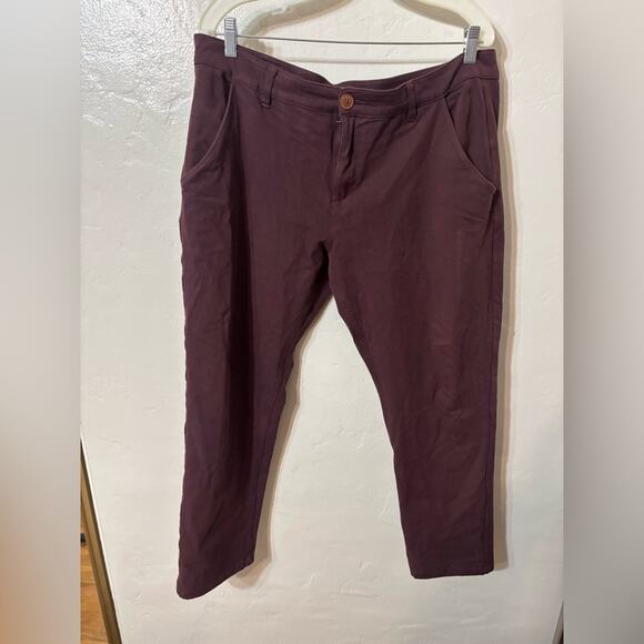 Muggy Jeans Ports Chino Burgundy Maroon Mens 38x30 Modern Stretch Fall - Picture 2 of 8